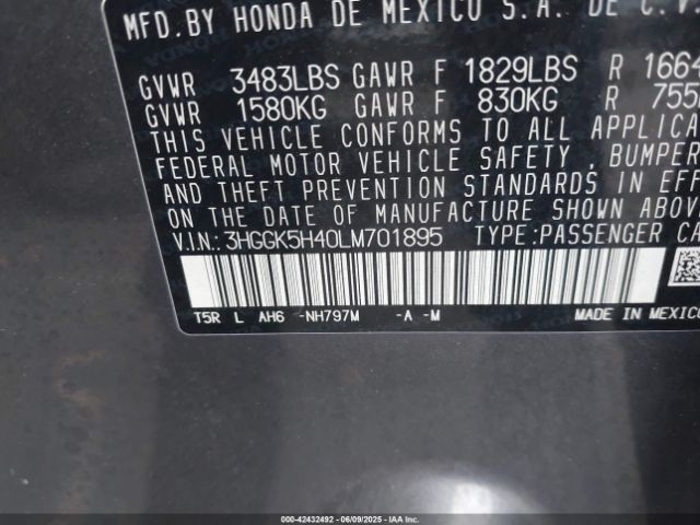 2020 HONDA FIT 3HGGK5H40LM701895 Photo 8