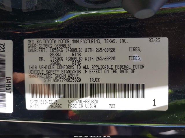 Toyota v35a-fts 2023 5TFLA5AB7PX025020 Image 9