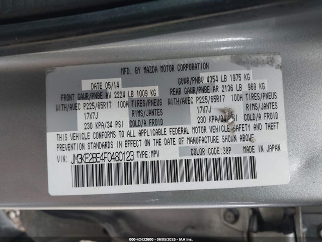 Mazda pe 2015 JM3KE2BE4F0480123 Image 9