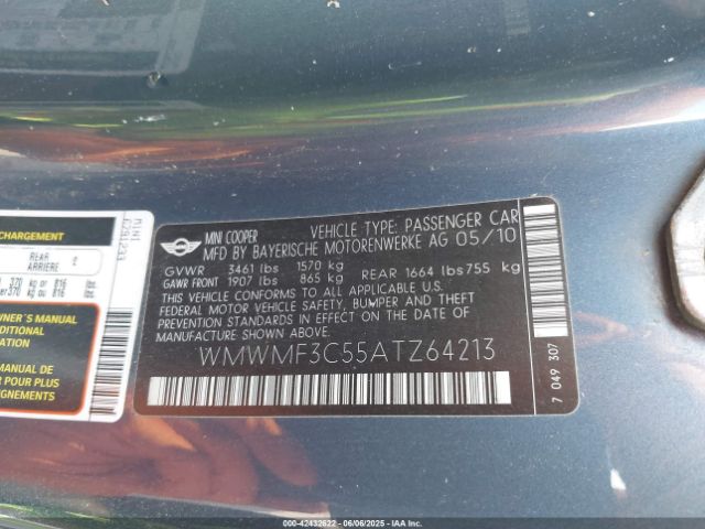2010 MINI COOPER WMWMF3C55ATZ64213 Photo 8