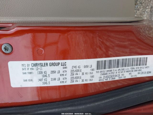 2012 DODGE GRAND CARAVAN 2C4RDGCG6CR184139 Photo 8