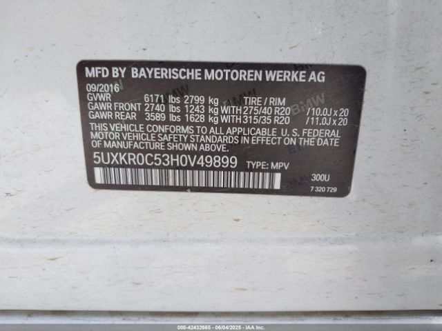 5UXKR0C53H0V49899 BMW 2017