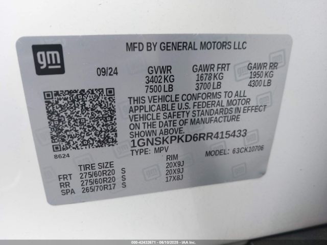 1GNSKPKD6RR415433 Chevrolet l84
