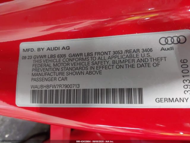 2024 AUDI RS E-TRON GT WAUBHBFW7R7900713 Photo 8