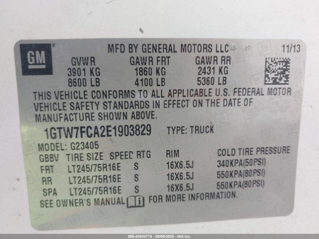1GTW7FCA2E1903829 GMC Savana 2500 Work Van