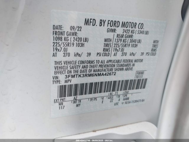 2022 FORD MUSTANG MACH-E 3FMTK3RM6NMA42672 Photo 8
