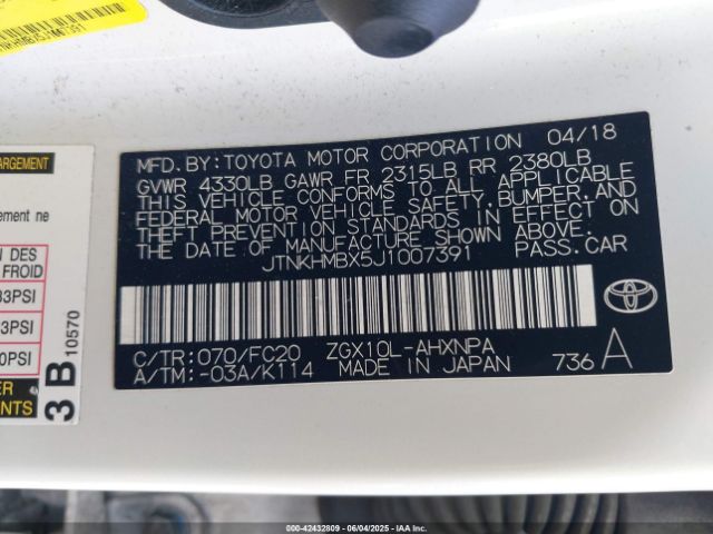 JTNKHMBX5J1007391 Toyota C-hr Xle Premium