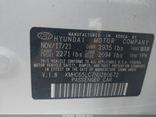 2022 HYUNDAI IONIQ HYBRID KMHC65LC7NU280672 Photo 8