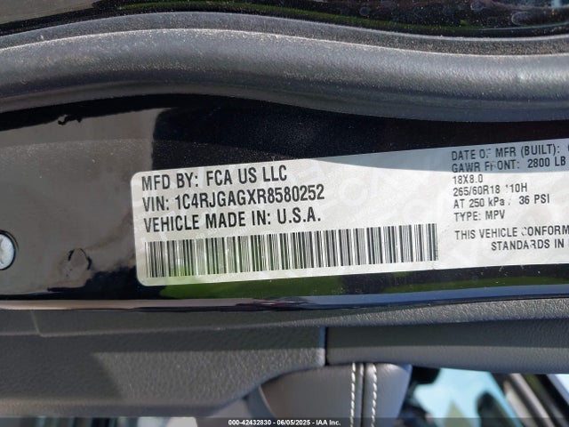 1C4RJGAGXR8580252 Jeep Grand Cherokee