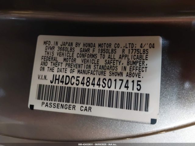 2004 ACURA RSX JH4DC54844S017415 Photo 8