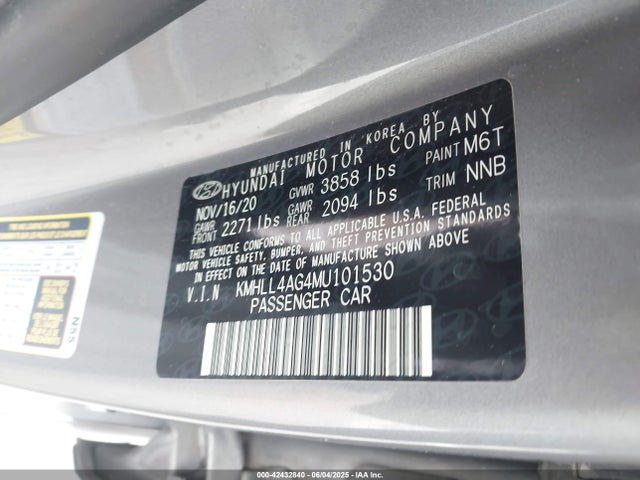 KMHLL4AG4MU101530 Hyundai mpi nu pe