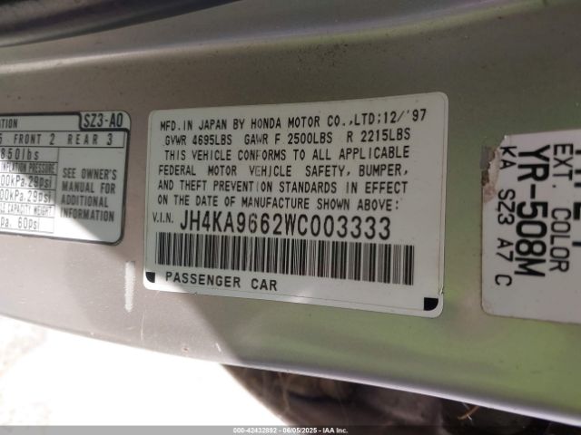 1998 ACURA RL JH4KA9662WC003333 Photo 8