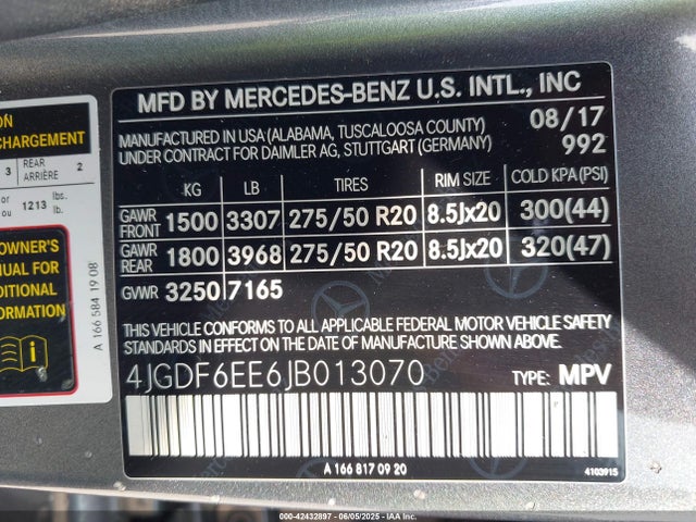 Mercedes-Benz m276 2018 4JGDF6EE6JB013070 Image 9