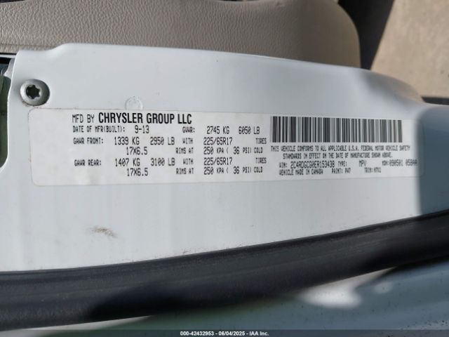 2C4RDGCG0ER153438 Dodge Grand Caravan Sxt