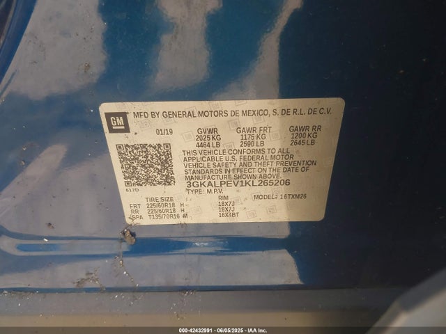 3GKALPEV1KL265206 GMC lyx - direct injection, vvt, fgt, turbo, alum, gen 1