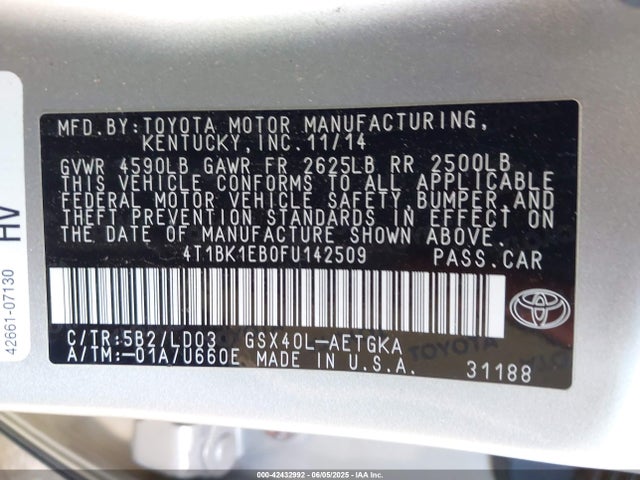 4T1BK1EB0FU142509 Toyota 2gr-fe
