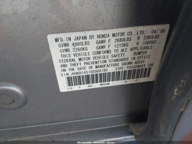 2006 ACURA RL JH4KB16516C008190 Photo 8