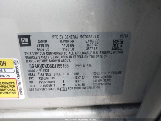 5GAKVCKD6EJ155165 Buick Enclave Premium