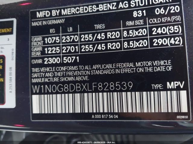 2020 MERCEDES-BENZ GLC 300 W1N0G8DBXLF828539 Photo 8