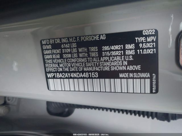 2022 PORSCHE CAYENNE COUPE WP1BA2AY4NDA48153 Photo 8