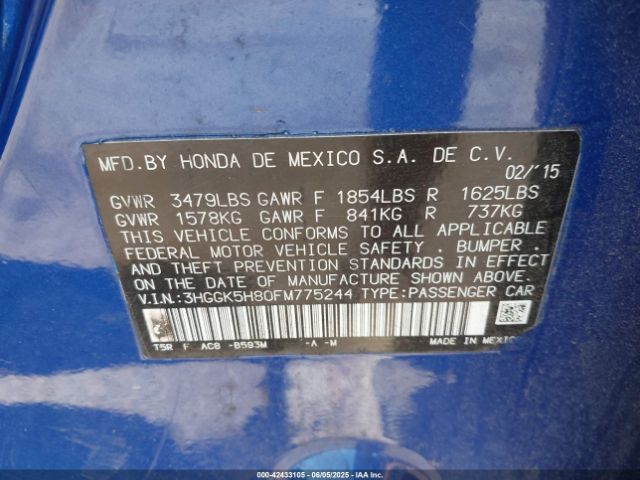 3HGGK5H80FM775244 Honda Fit Ex/ex-l