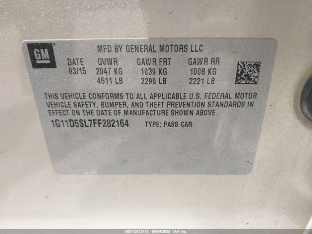 1G11D5SL7FF282164 Chevrolet MALIBU 2LT