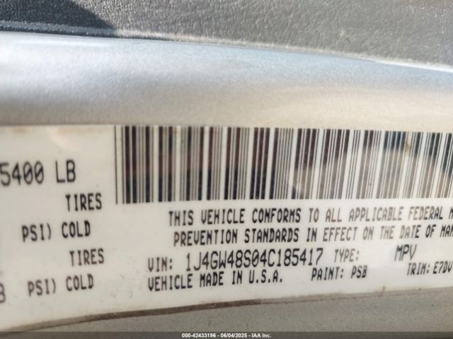 2004 JEEP GRAND CHEROKEE 1J4GW48S04C185417 Photo 8