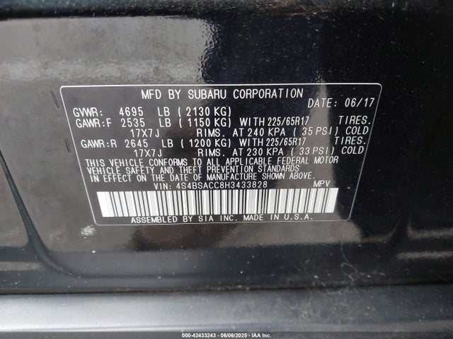 4S4BSACC8H3433828 Subaru u5
