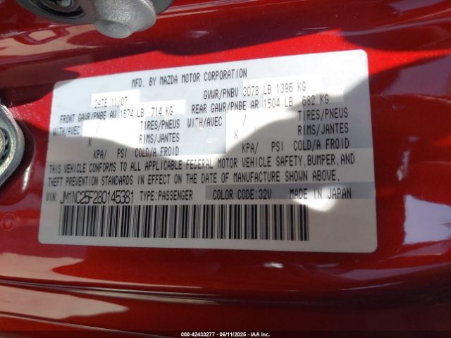 2008 MAZDA MX-5 JM1NC25F280145381 Photo 8
