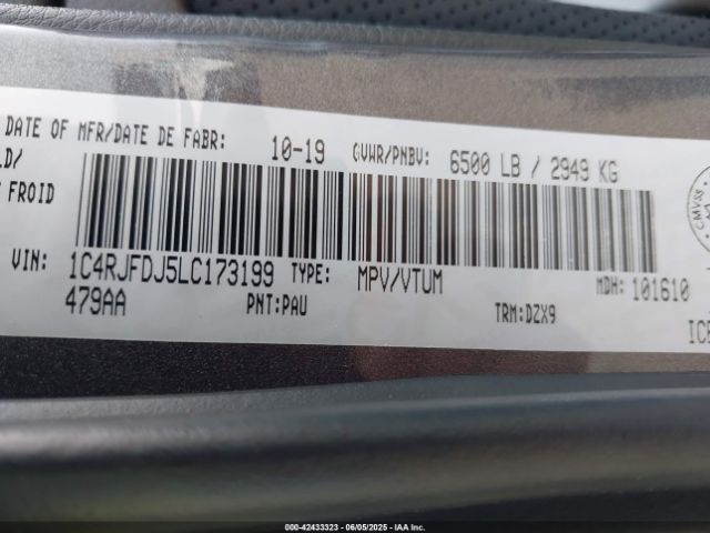 2020 JEEP GRAND CHEROKEE 1C4RJFDJ5LC173199 Photo 8