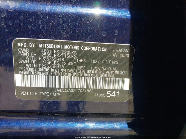 Mitsubishi Outlander Le 2.4 2020 JA4AD3A32LZ034888 Image 9