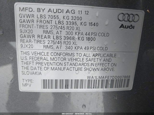 2013 AUDI Q7 WA1LMAFE7DD007868 Photo 8
