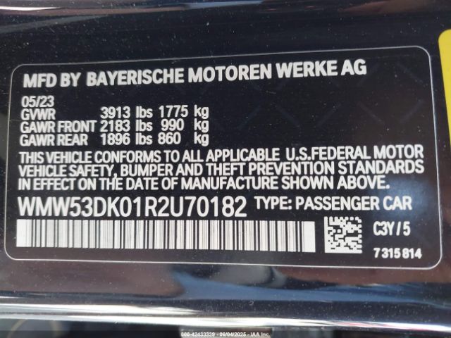 WMW53DK01R2U70182 Mini Hardtop