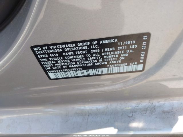 2014 VOLKSWAGEN PASSAT 1VWAT7A39EC055174 Photo 8