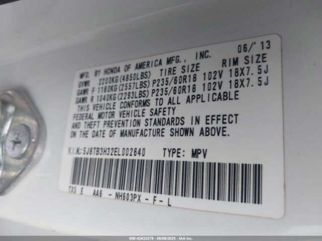 2014 ACURA RDX 5J8TB3H32EL002640 Photo 8