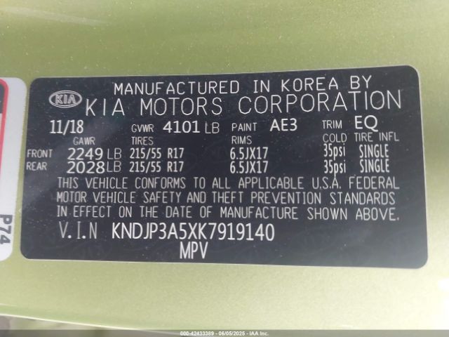 2019 KIA SOUL KNDJP3A5XK7919140 Photo 8