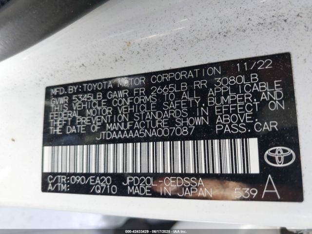 2022 TOYOTA MIRAI JTDAAAAA5NA007087 Photo 8