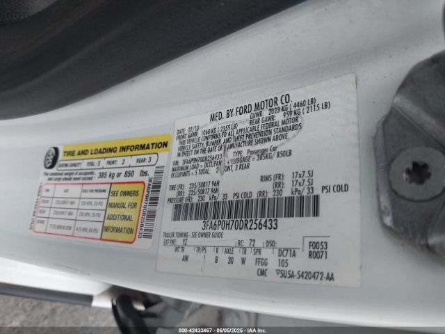 2013 FORD FUSION 3FA6P0H70DR256433 Photo 8