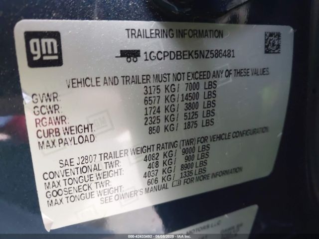 2022 CHEVROLET SILVERADO 1500 1GCPDBEK5NZ586481 Photo 8
