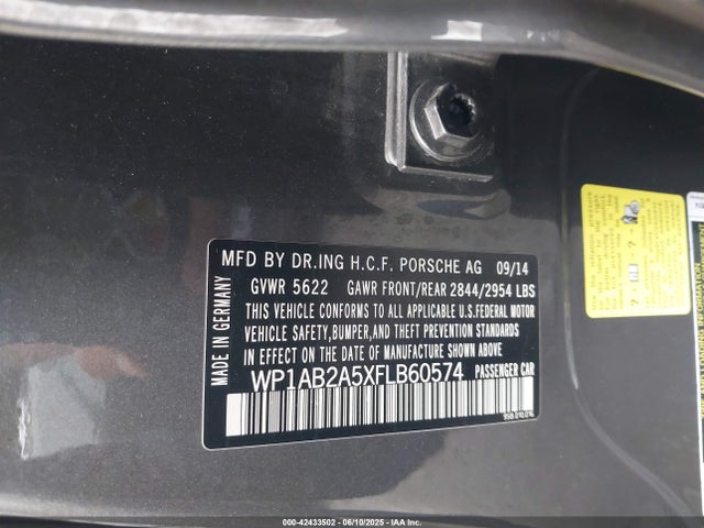 Porsche Macan 2015 WP1AB2A5XFLB60574 Image 9