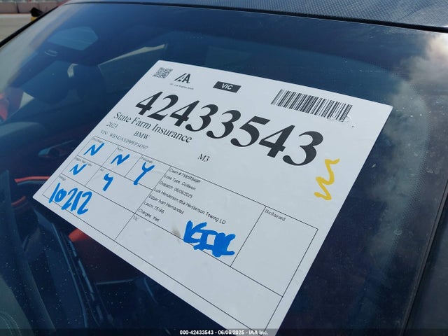 2023 Bmw M3 Competition Xdrive მანქანა იყიდება აუქციონზე, vin: WBS43AY09PFP64397, აუქციონის ნომერი: 42433543