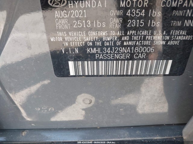 KMHL34J29NA180006 Hyundai t-gdi gamma ii