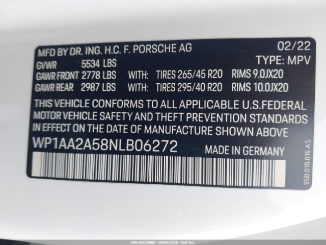 2022 PORSCHE MACAN WP1AA2A58NLB06272 Photo 8
