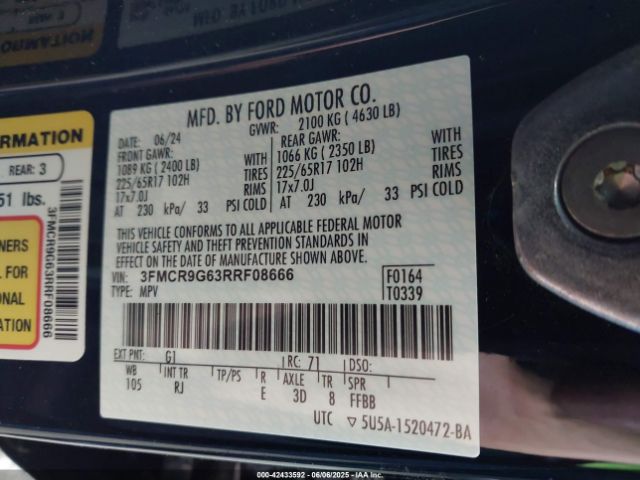 2024 FORD BRONCO SPORT 3FMCR9G63RRF08666 Photo 8