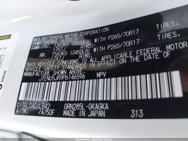 2023 TOYOTA 4RUNNER JTENU5JR9P6146596 Photo 8