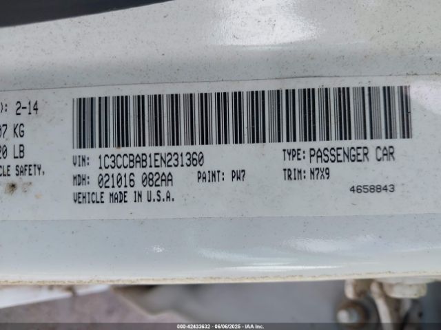 2014 CHRYSLER 200 1C3CCBAB1EN231360 Photo 8