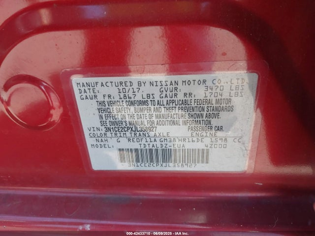 Nissan VERSA NOTE 2018 3N1CE2CPXJL358927 Image 9