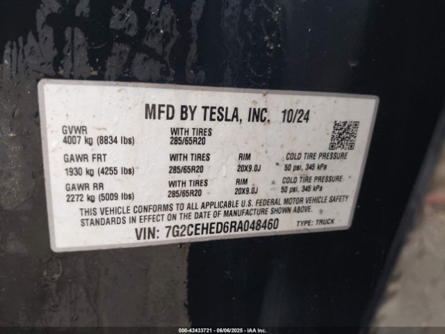 7G2CEHED6RA048460 Tesla Cybertruck All-wheel Drive