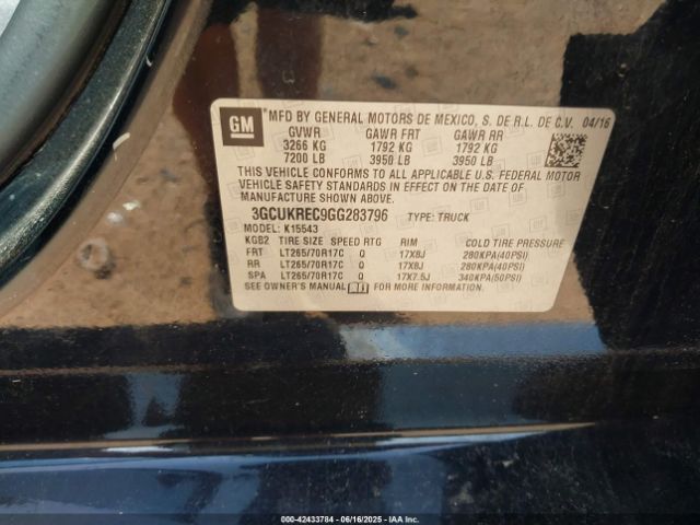 3GCUKREC9GG283796 Chevrolet l83 - sidi, vvt, afm, e85 max, aluminum
