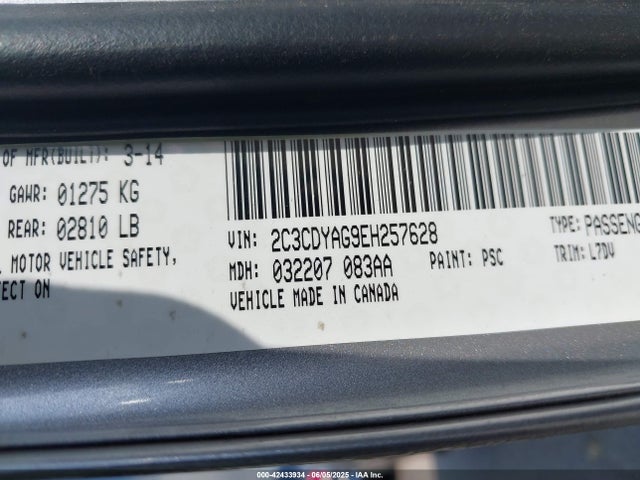 2C3CDYAG9EH257628 Dodge Challenger